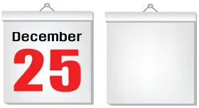 Festive December 25th Calendar Clipart Marking a Special Holiday Celebration