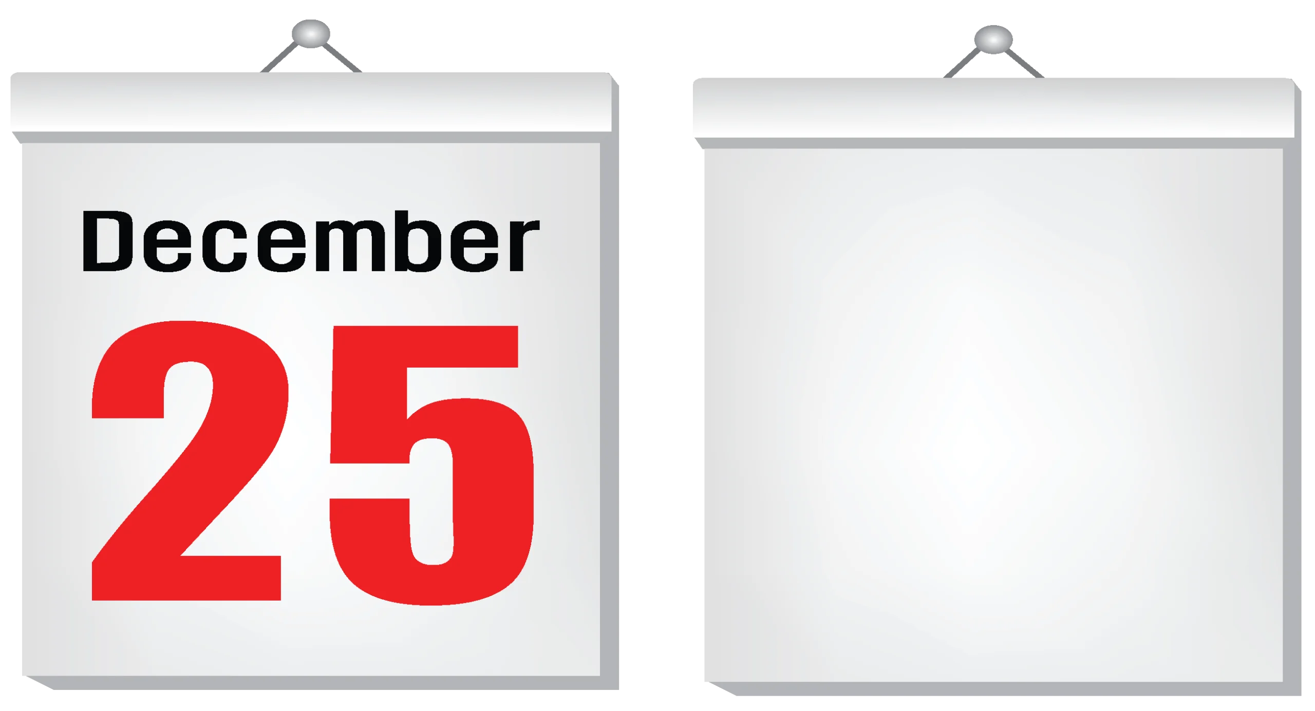 Festive December 25th Calendar Clipart Marking a Special Holiday Celebration