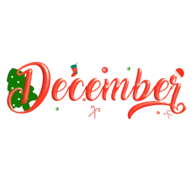 Festive December Lettering Clipart with Holiday-Inspired Calligraphy Design