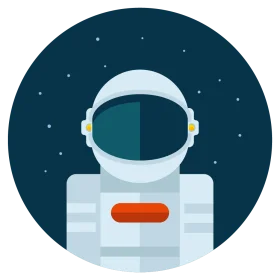 Minimalist Astronaut Clipart Design with Starry Space Background Illustration