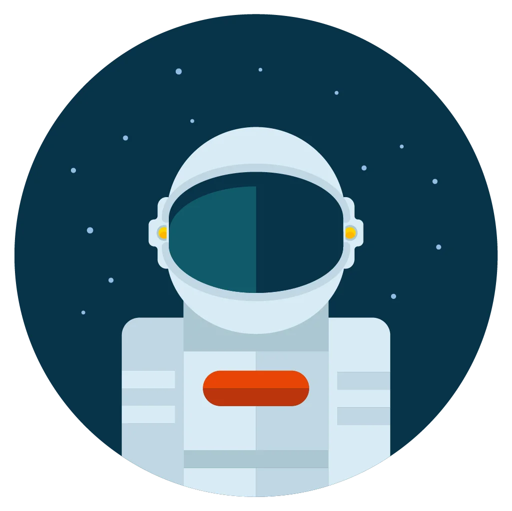 Minimalist Astronaut Clipart Design with Starry Space Background Illustration
