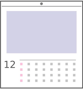 Minimalist December Calendar Clipart Design with Soft Pastel Color Palette