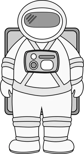 Minimalist Space Explorer Astronaut Clipart Design in Monochrome Style