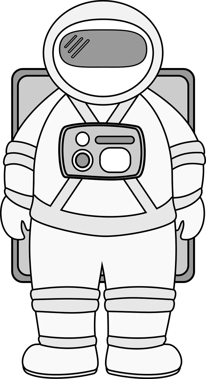 Minimalist Space Explorer Astronaut Clipart Design in Monochrome Style