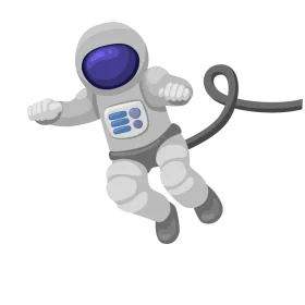 Whimsical Floating Astronaut Clipart: Space Explorer in Minimalist Design