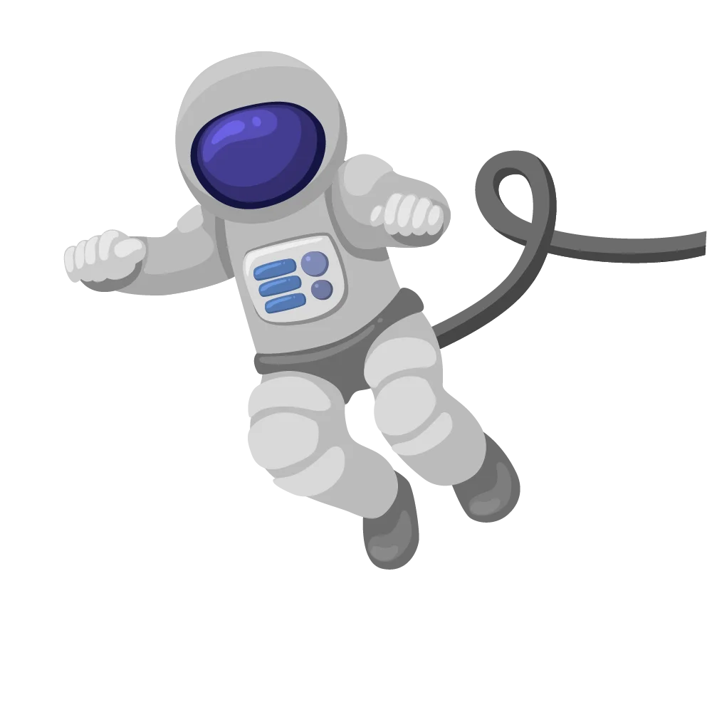 Whimsical Floating Astronaut Clipart: Space Explorer in Minimalist Design