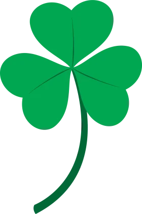Classic Green Shamrock Clipart: Traditional Three-Leaf Clover Symbol of Irish Heritage