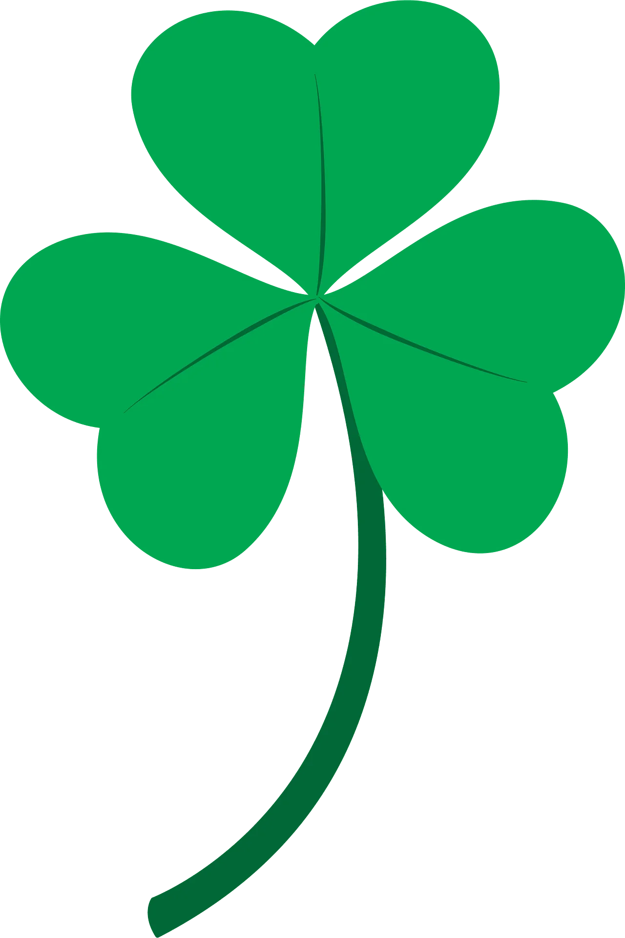 Classic Green Shamrock Clipart: Traditional Three-Leaf Clover Symbol of Irish Heritage