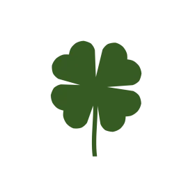 Classic Green Four-Leaf Clover Shamrock Clipart Design for St. Patrick's Day