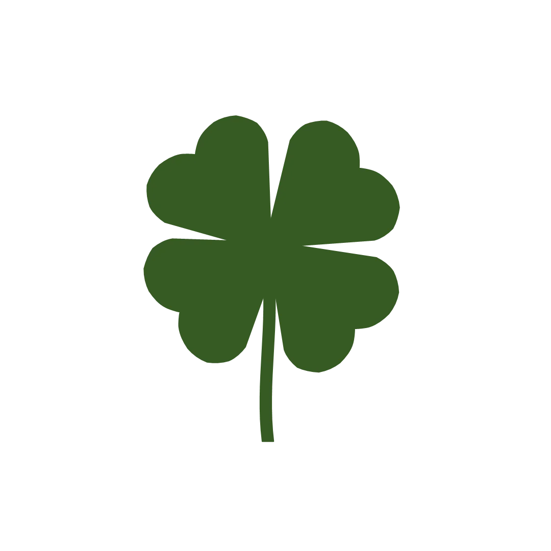 Classic Green Four-Leaf Clover Shamrock Clipart Design for St. Patrick's Day