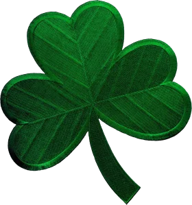 Classic Green Four-Leaf Clover Shamrock Clipart Design with Realistic Texture