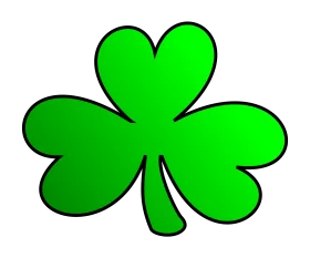 Classic Green Shamrock Clipart: Iconic Three-Leaf Clover Symbol of Irish Heritage