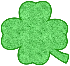 Lucky Green Shamrock Clipart with Textured Speckled Design for St. Patrick's Day