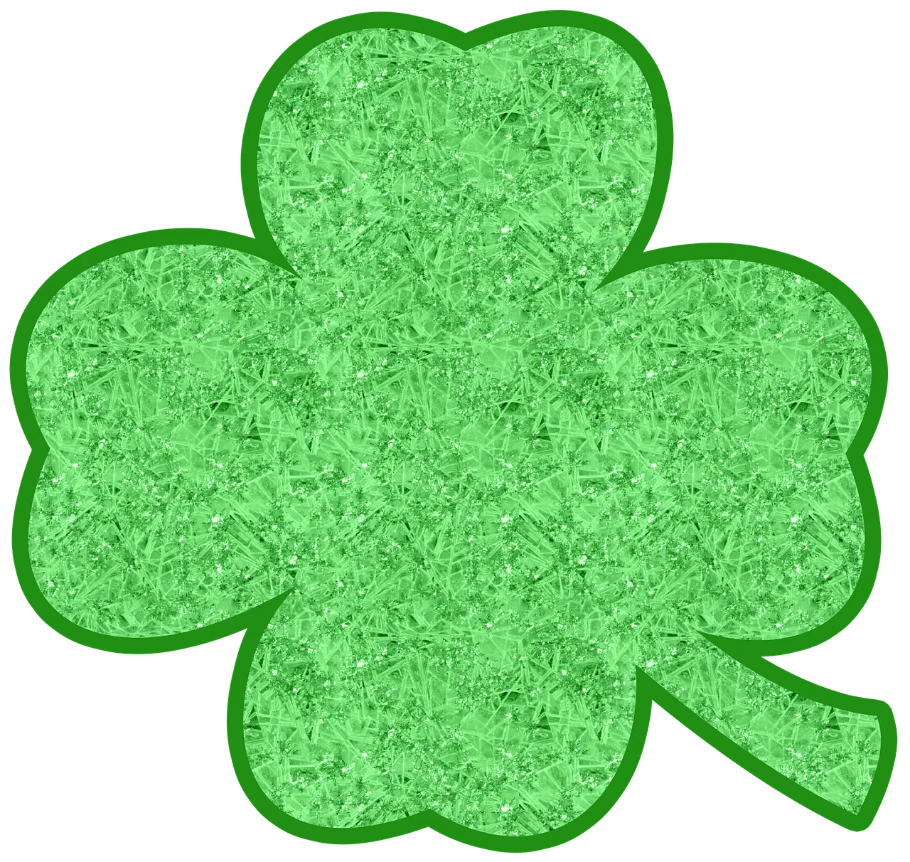 Lucky Green Shamrock Clipart with Textured Speckled Design for St. Patrick's Day
