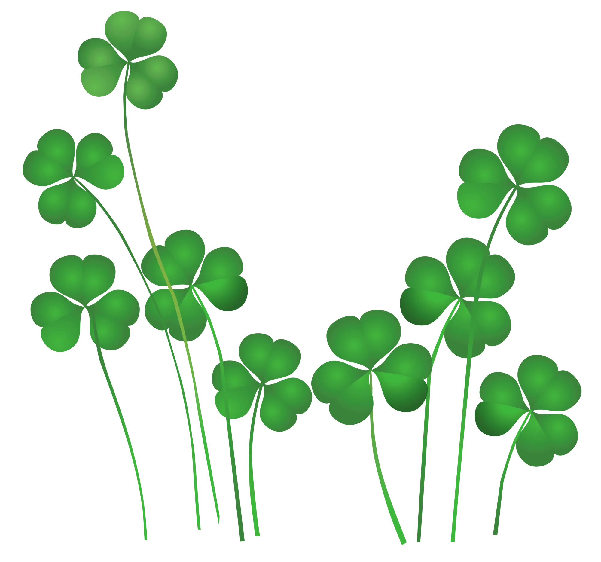 Lush Green Shamrock Clipart - St. Patrick's Day Lucky Clover Design