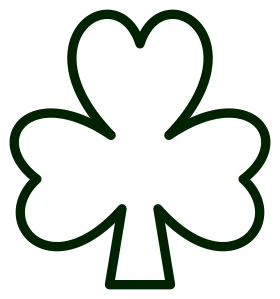 Simple Minimalist Classic Green Shamrock Clipart Design Symbol