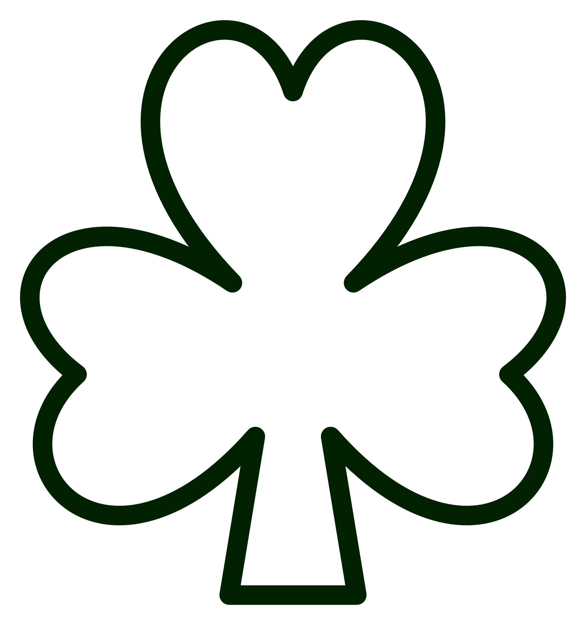 Simple Minimalist Classic Green Shamrock Clipart Design Symbol