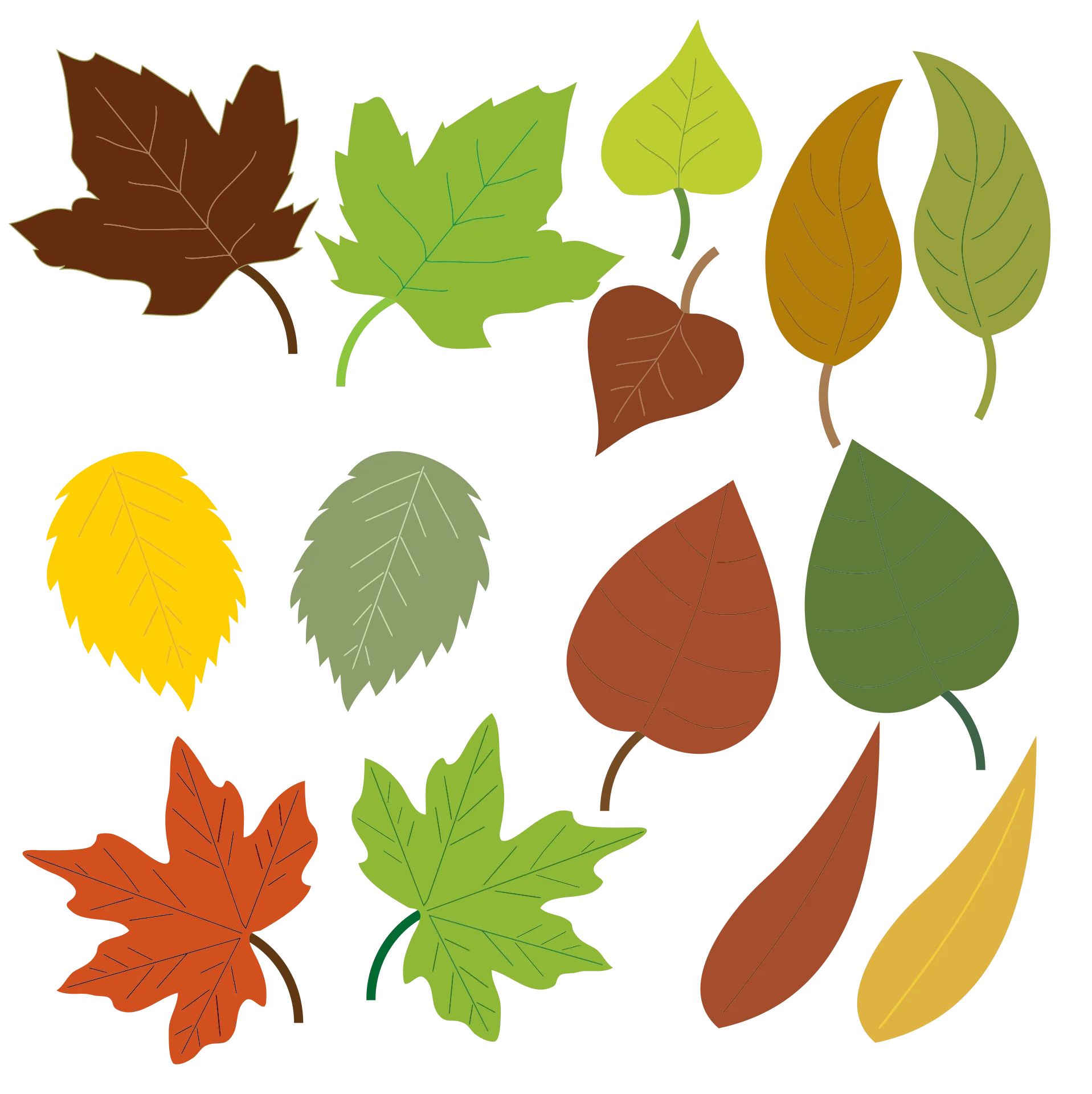Autumn Leaves Animation Clipart Collection: Seasonal Nature Design Elements