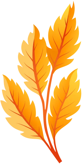 Autumn Leaves Animation: Graceful Golden Orange Botanical Illustration