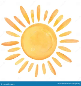 Cheerful Golden Sunshine Clipart with Radiating Warm Rays of Light