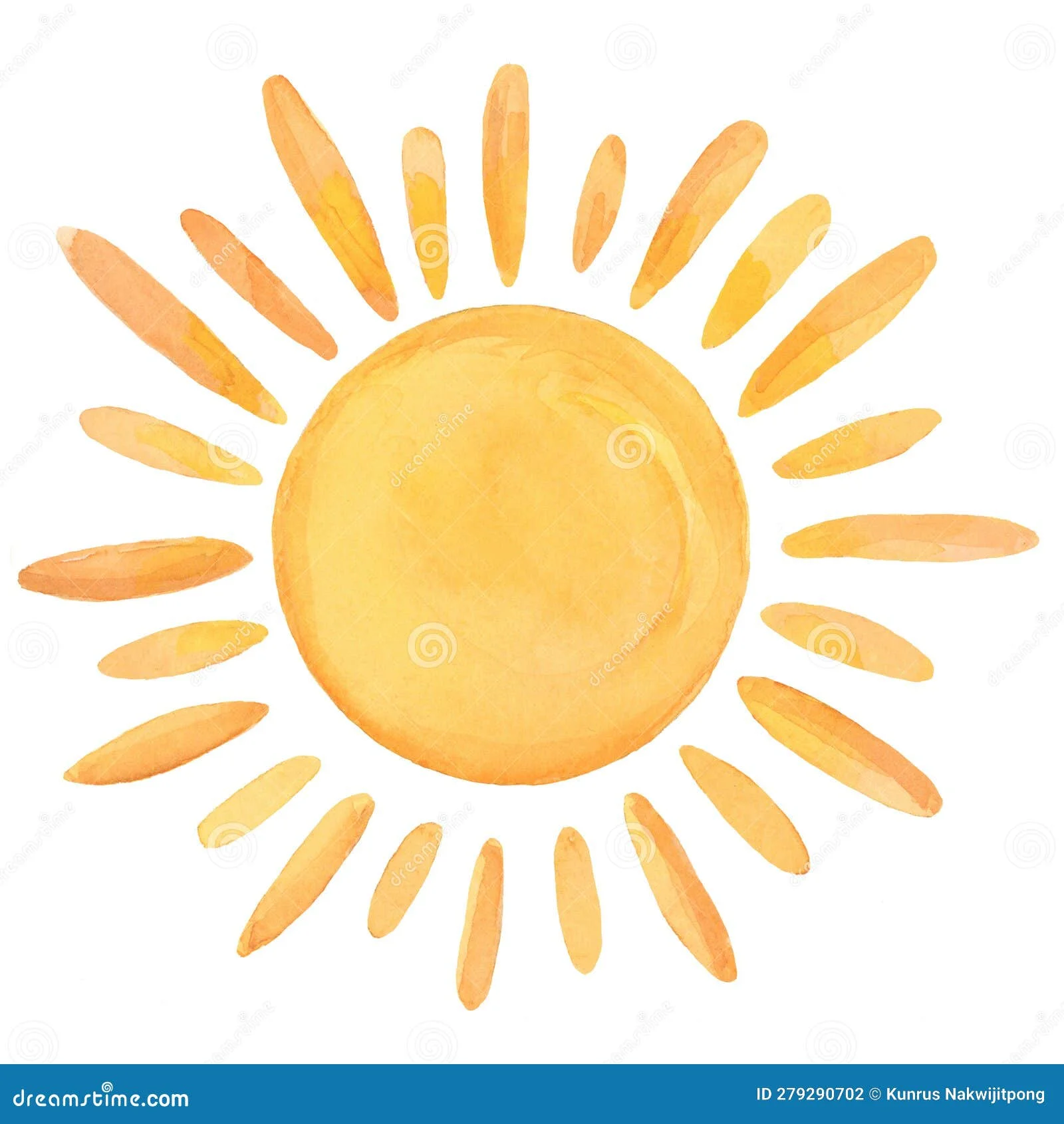 Cheerful Golden Sunshine Clipart with Radiating Warm Rays of Light