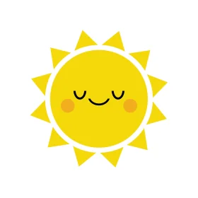 Cheerful Kawaii-Style Sunshine Clipart with Adorable Sleeping Expression