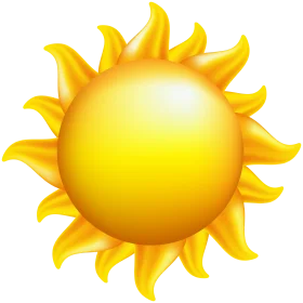 Cheerful Radiant Golden Sun Clipart - Bright Sunny Day Illustration