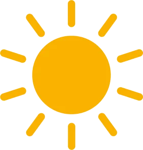 Cheerful Yellow Sunshine Clipart Illustration with Radiating Rays of Warmth