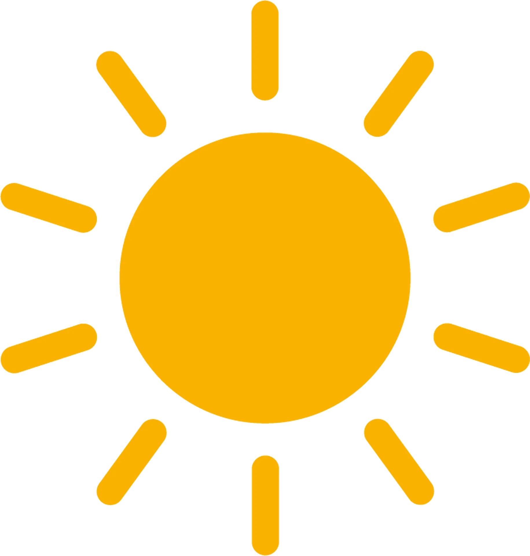 Cheerful Yellow Sunshine Clipart Illustration with Radiating Rays of Warmth