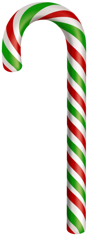 Classic Christmas Red Green White Striped Candy Cane Traditional Holiday Clipart Design