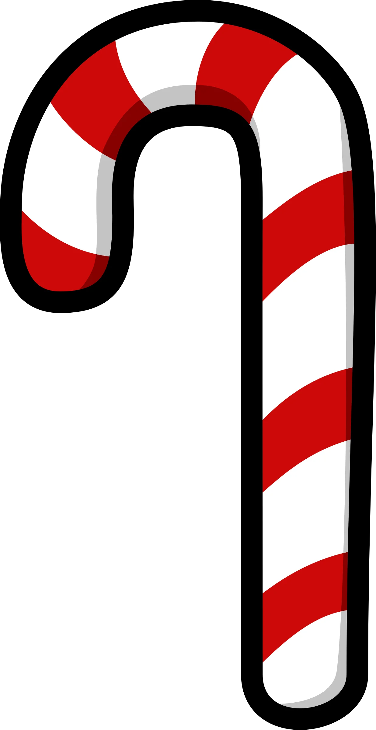 Classic Festive Red and White Striped Christmas Candy Cane Clipart Design