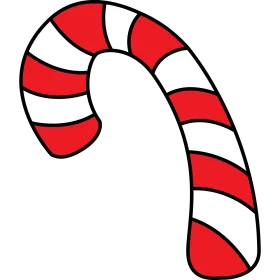 Classic Red and White Striped Candy Cane Holiday Clipart Design