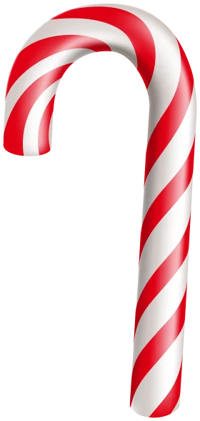 Classic Red and White Striped Christmas Candy Cane Clipart Design