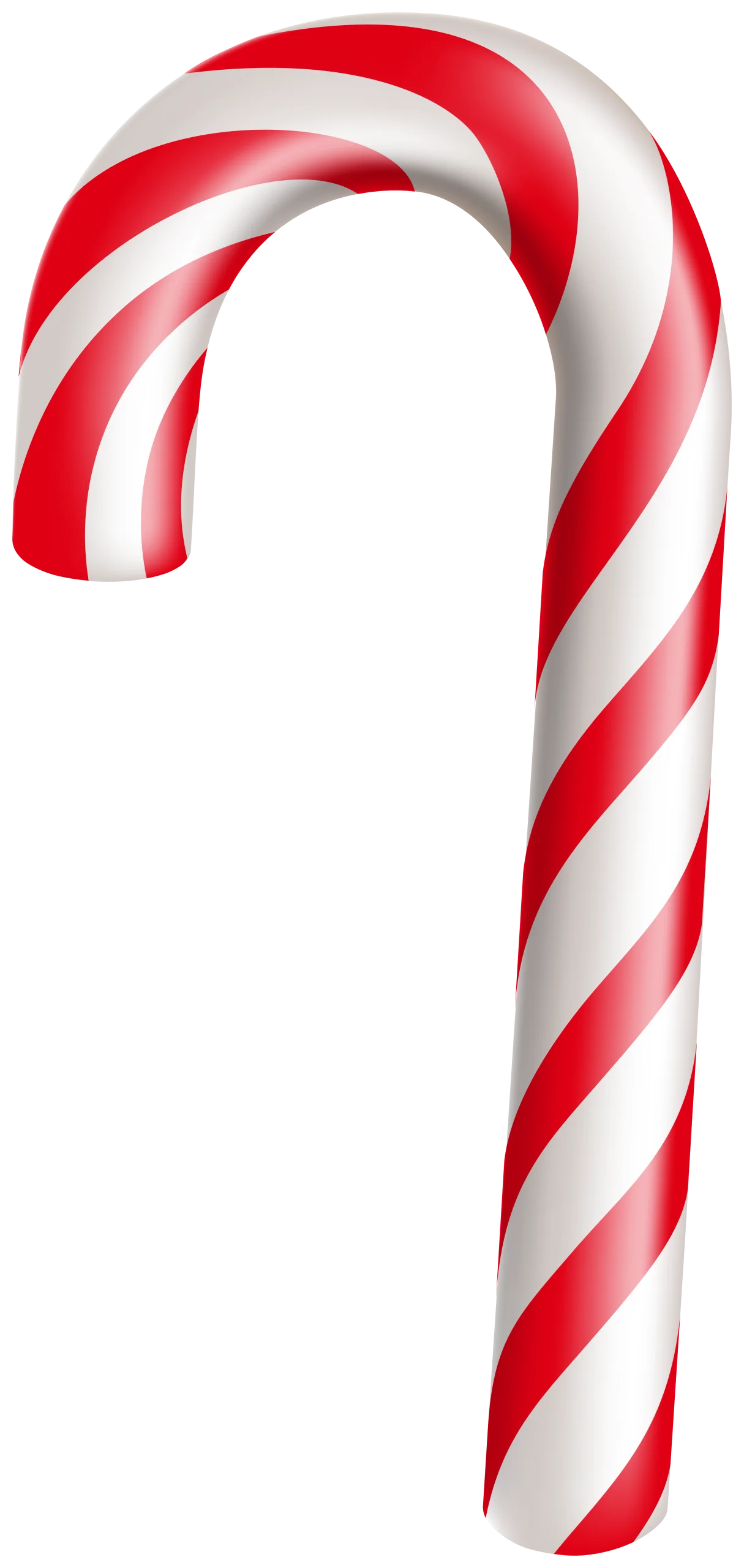 Classic Red and White Striped Christmas Candy Cane Clipart Design