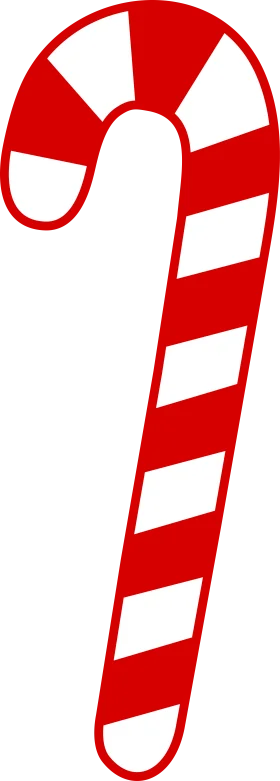 Classic Red and White Striped Christmas Candy Cane Clipart Graphic Design