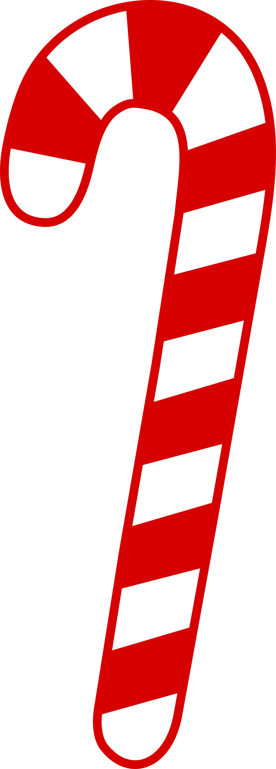 Classic Red and White Striped Christmas Candy Cane Clipart Graphic Design