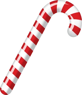 Classic Red and White Striped Christmas Candy Cane Festive Clipart Design