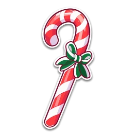 Classic Red and White Striped Christmas Candy Cane Festive Holiday Clipart Design