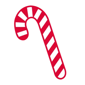 Classic Red and White Striped Traditional Christmas Candy Cane Clipart Design