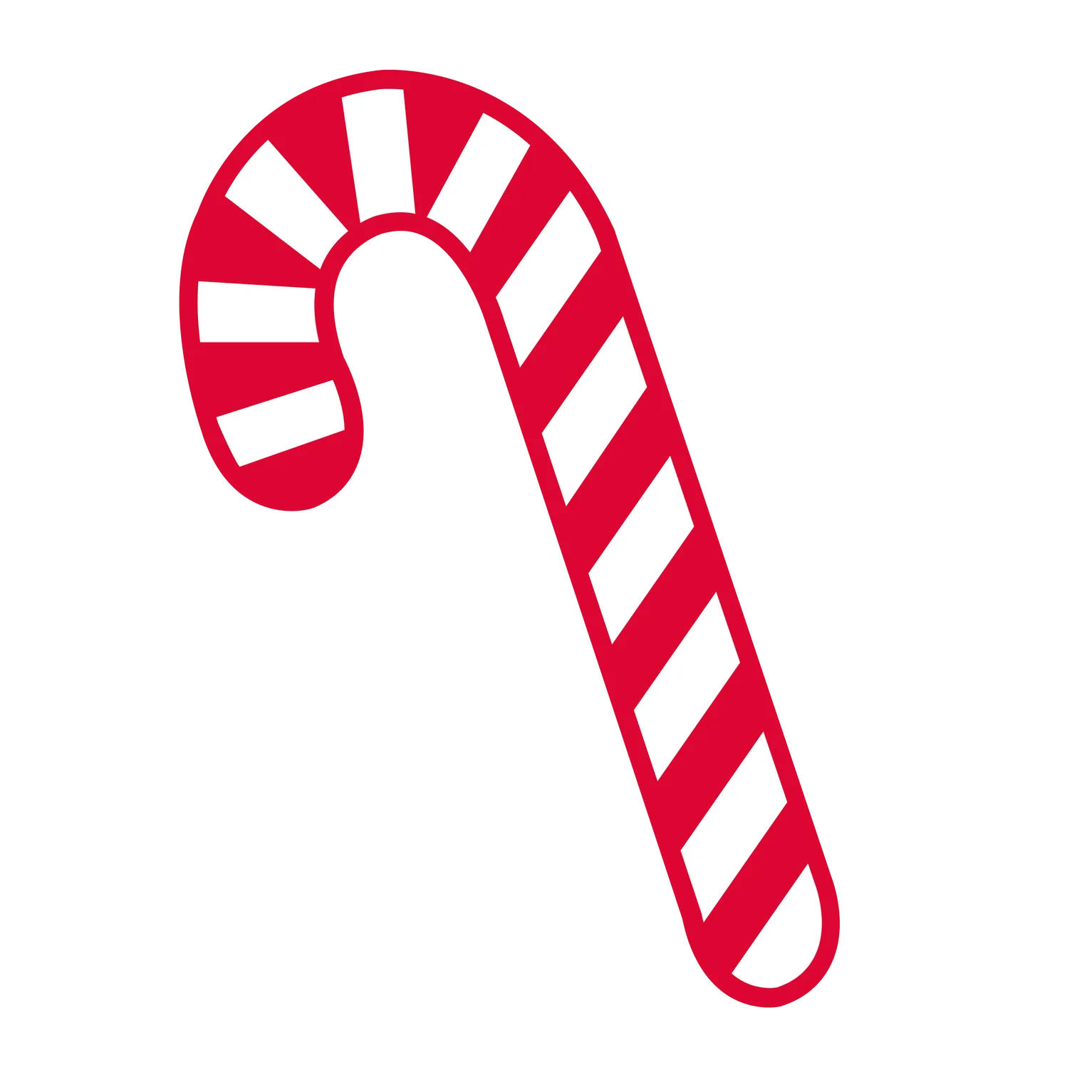 Classic Red and White Striped Traditional Christmas Candy Cane Clipart Design