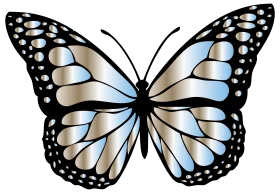 Elegant Monarch Butterfly Silhouette Clipart with Delicate Wing Patterns