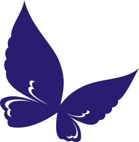 Elegant Navy Blue Butterfly Silhouette Clipart Design for Creative Projects