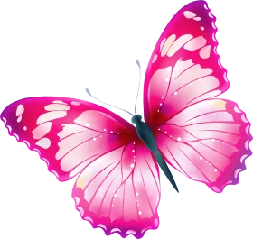 Enchanting Pink Butterfly Clipart with Delicate Wing Patterns and Soft Gradient