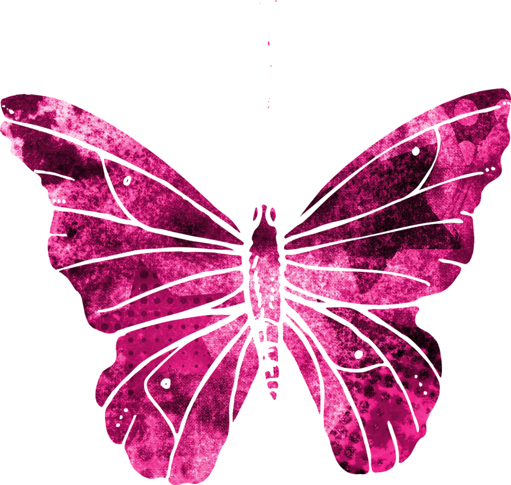 Enchanting Pink Watercolor Butterfly Silhouette Clipart Design