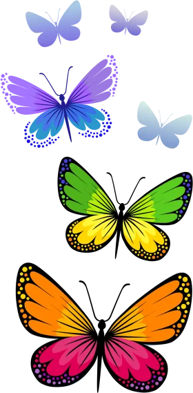 Enchanting Symphony of Colorful Butterfly Clipart: Nature's Delicate Wing Palette