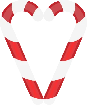 Festive Christmas Candy Cane Geometric Clipart Design in Red and White