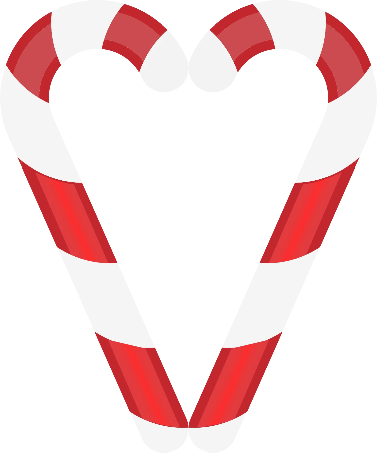 Festive Christmas Candy Cane Geometric Clipart Design in Red and White