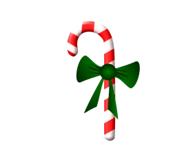 Festive Holiday Candy Cane Clipart with Elegant Green Bow Decoration