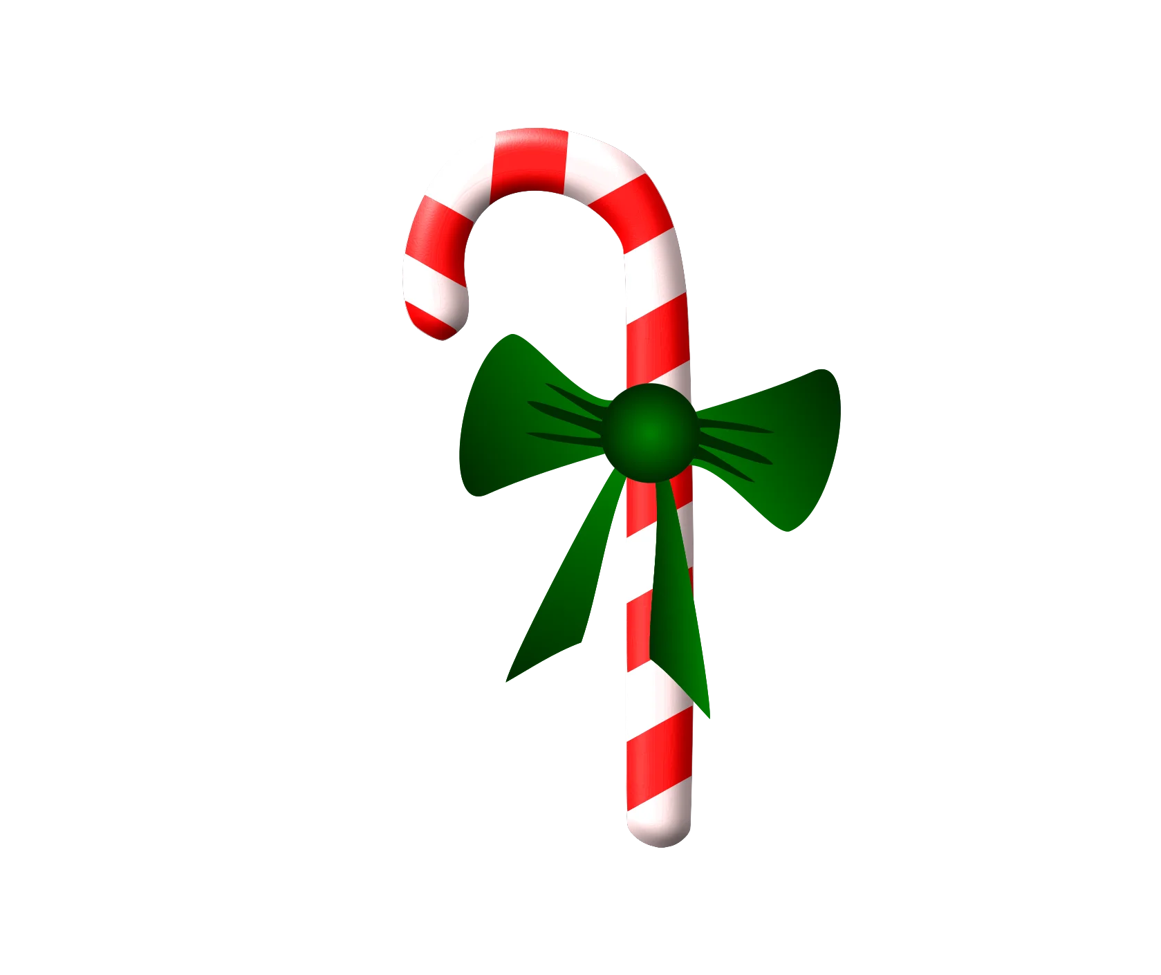 Festive Holiday Candy Cane Clipart with Elegant Green Bow Decoration