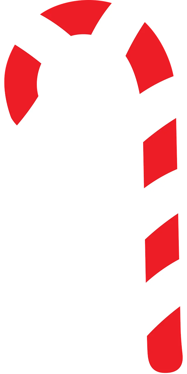 Festive Red and White Classic Christmas Candy Cane Clipart Design